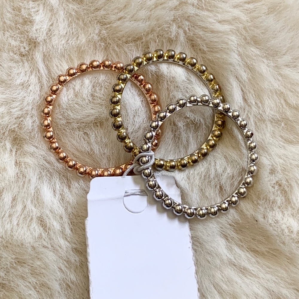 Nwot Tri-Tone Stackable Rings - Set Of 3 - image 3